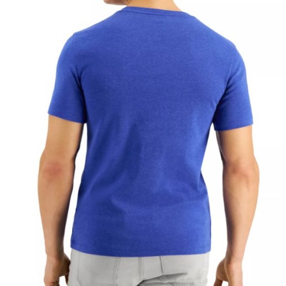 NWT Men's Michael Kors Solid Crewneck T-shirt MSRP $49.50 Tide Blue Heather - Picture 2 of 4